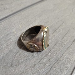 Vintage 1935 Sterling Silver Buffalo Nickel Ring Size 13