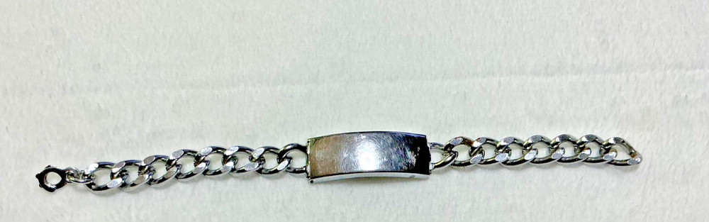 Vintage ID Bracelet, Opening for id papers, cremation ashes, hair. Silver Tone