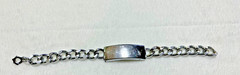 Vintage ID Bracelet, Opening for id papers, cremation ashes, hair. Silver Tone
