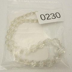 Vintage Glass Bead Necklace Graduated Faceted Crystal Choker 15 Inch
