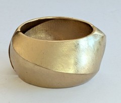 Signed RJG Graziano Large Modernist Metal Hinged Clamp Bracelet