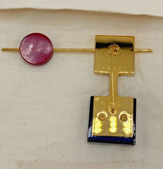 2015 MARNI Modernist Resin & Gold-Tone Metal Brooch Pin, Consuelo Castiglio Era