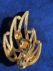 Vintage Monet Pat’d Gold Tone Clip On Earrings Signed Textured Abstract
