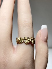 Antique Vintage 14 Karat Yellow Gold & Weighs 3.1 Grams Flower Ring Size 7