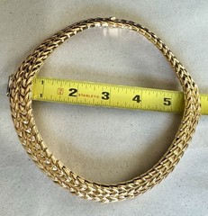 Ciner Herringbone Collar Necklace Gold Plated Heavy 195g Vintage
