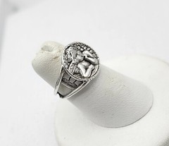 Designer Vintage Shube’s Dakota West Sterling Silver Cherub Angel Ring Size 5