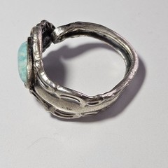 ESPO Vintage Sterling Blue Turquoise Scrollwork Wrap Ring Currently Sz 7