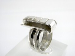 Vintage Storck Signed Artisan Sterling Silver Bar Top Ring 925 14.6g Size 5.5