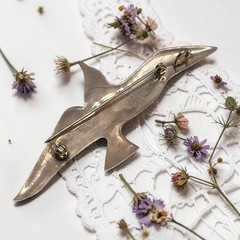 Vintage International Sterling Silver 925 Seagull Bird Brooch Pin Pendant, 3.25″