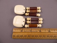 Vintage 1990’s Hand Carved Bovine Bone Horn Tribal Earrings