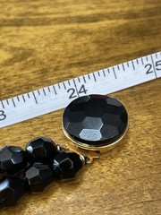 Vintage Black Faceted Glass Bead Necklace & Bracelet. MC. 150g