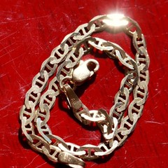 10k yellow gold bracelet 7.0″ anchor / mariner link chain vintage 1.50gr N3095A