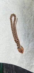 Antique 9K Yellow Gold Curb Chain Bracelet Padlock Edwardian