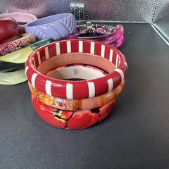 Vintage 10 Celluloid & Lucite Plastic Bracelets Variety Collection