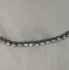 Vintage Rhinestone Necklace Single Strand up to 17 Inches with Extender