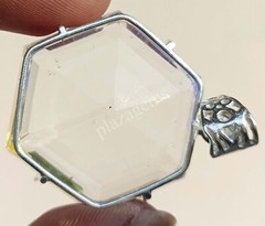 110 CT Hexagon Mystic Topaz 925 Sterling Silver Bi Color Pendant Gems 5MRK