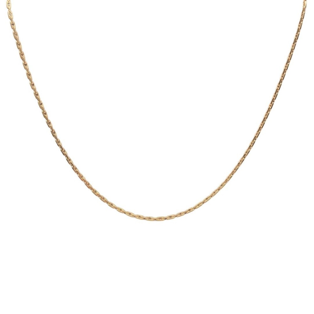 Vintage Krementz Gold Overlay Flat Pillar Link Chain Necklace – 19.25”, 2.5mm