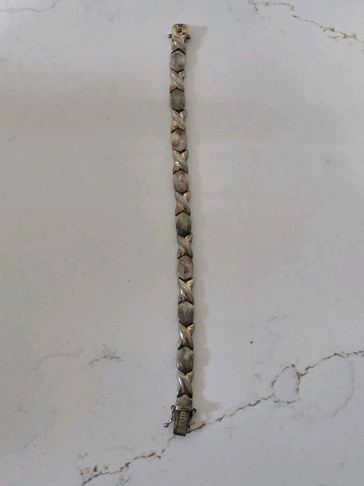 Vintage FAS Sterling Silver 925 XO Hugs and Kisses Bracelet