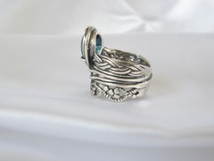 OrPaz 925 Sterling Silver London Blue Topaz Organic Ring Size 6