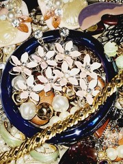 Vintage Jewelry Lot Wearable Necklaces Bracelets Earrings Some Signed #1