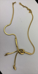VINTAGE DESIGNER FASHION NECKLACE ~ LOVE KNOT LARIAT DROP DANGLE ~ MONET 16″