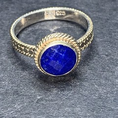 STERLING SILVER 925 Lot Ring W64 Sz7 Anna Beck Blue Stone Amazing Natural Gold