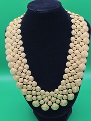 Vintage JJJ Gold Etruscan Revival Bib Necklace Egyptian STUNNING Statement Piece