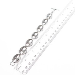 800 Silver Vintage Italy Anchor Mariner Link Oxidized Bracelet 6.75″