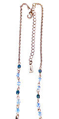 VINTAGE🇺🇸1928 FLOWER SAPPHIRE BRILLIANCE BLUE AUSTRIAN CRYST SLVR NECKLACE✨VTG