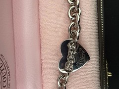 Vintage Y2K Juicy Couture Silver Tone Necklace Complete /w Box