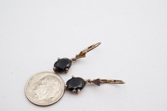 Vintage Sterling Silver 925 Black Onyx Earrings B8