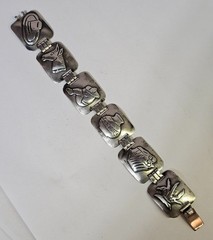 925 Sterling Silver Mexico Taxco beto horse donkey Bracelet -Signed LZ GUAD JAL?
