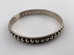 Estate NAJO Australia Sterling Silver Bangle Bracelet Raised Dot Pea Pod Design