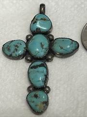 Vintage Kingsman Turquoise Cross Pendant