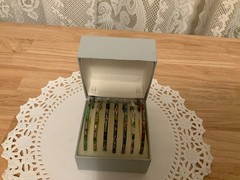 Vintage Set of 7 Cloisonne Enameled Bangle Bracelets Comes in Original Box