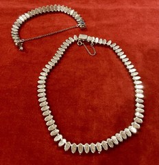 VTG MARQUISE CUT PRONG SET TENNIS 15” NECKLACE & MATCHING TENNIS BRACELET 7”