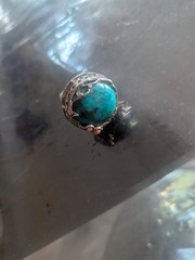 vintage sterling silver ring woth turquoise stone