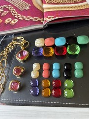 JOAN RIVERS Interchangeable Chic Link Necklace & Earring Set 10 Colors NEW