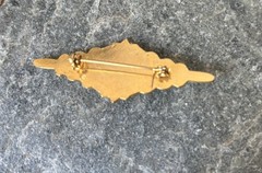 Vintage-Gold Tone Rhinestone & Faux Pearl Brooch/Pin