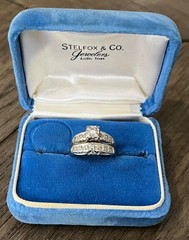 1960s 14k White Gold Diamond Wedding Band Set-Size 6.5, 3.9 Grams, .33 TCW