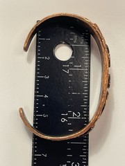 Vtg Bell Trading Post Solid Copper & Turquoise Corinthian Cuff Bracelet Made USA