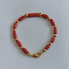 Natural Coral Gemstone Bracelet Coral Bead Bracelet Red Coral Handmade Bracelet