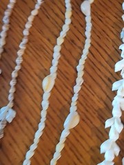 Vintage Lot Of 5 Hand Strung Long Shell Necklaces Cluster White Cream Mixed