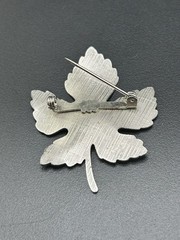 Silver Tone Maple Leaf Brooch