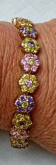 CINER Style Sterling Lilac and Lavender, Pink Topaz, Citrine Crystal Floral Link