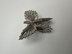 Vintage Sterling Silver Butterfly Brooch 4 x 4.5 cm BB9