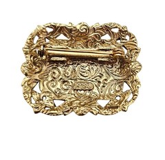 1928 Brand Lady Photo Brooch Clear Rhinestone Pin Signed, C886
