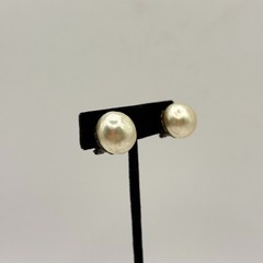 Art Deco French Faux Pearl Waterfall Clip On Dangle Drop Earrings