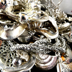 Vintage To Now ALL SILVER TONE Craft/Junk Jewelry Lot 3.1 B Redesign DIY Create