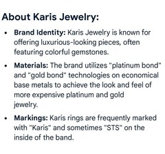 KARIS STS Ring Lot Assorted Gemstones 6 Rings Gold Bond & Platinum Bond STUNNING